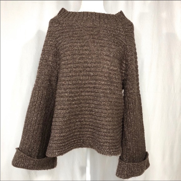 hinge Sweaters - Hinge Brown Kimono Sleeve Sweater. Size Small